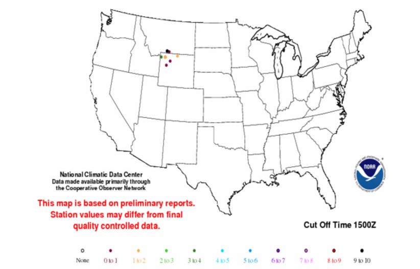 Snow in the United States September, 2016